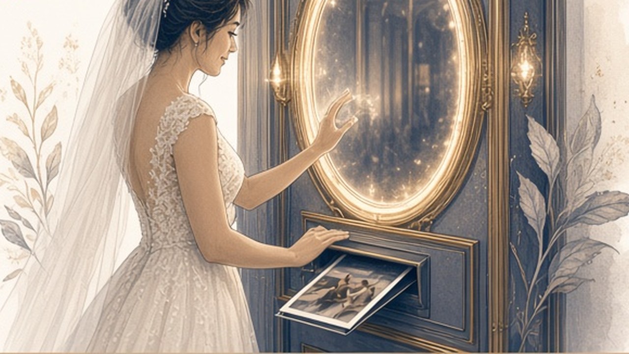 Mirror Photo Booth: Τι είναι και πώς λειτουργεί — γραμμική εικονογράφηση