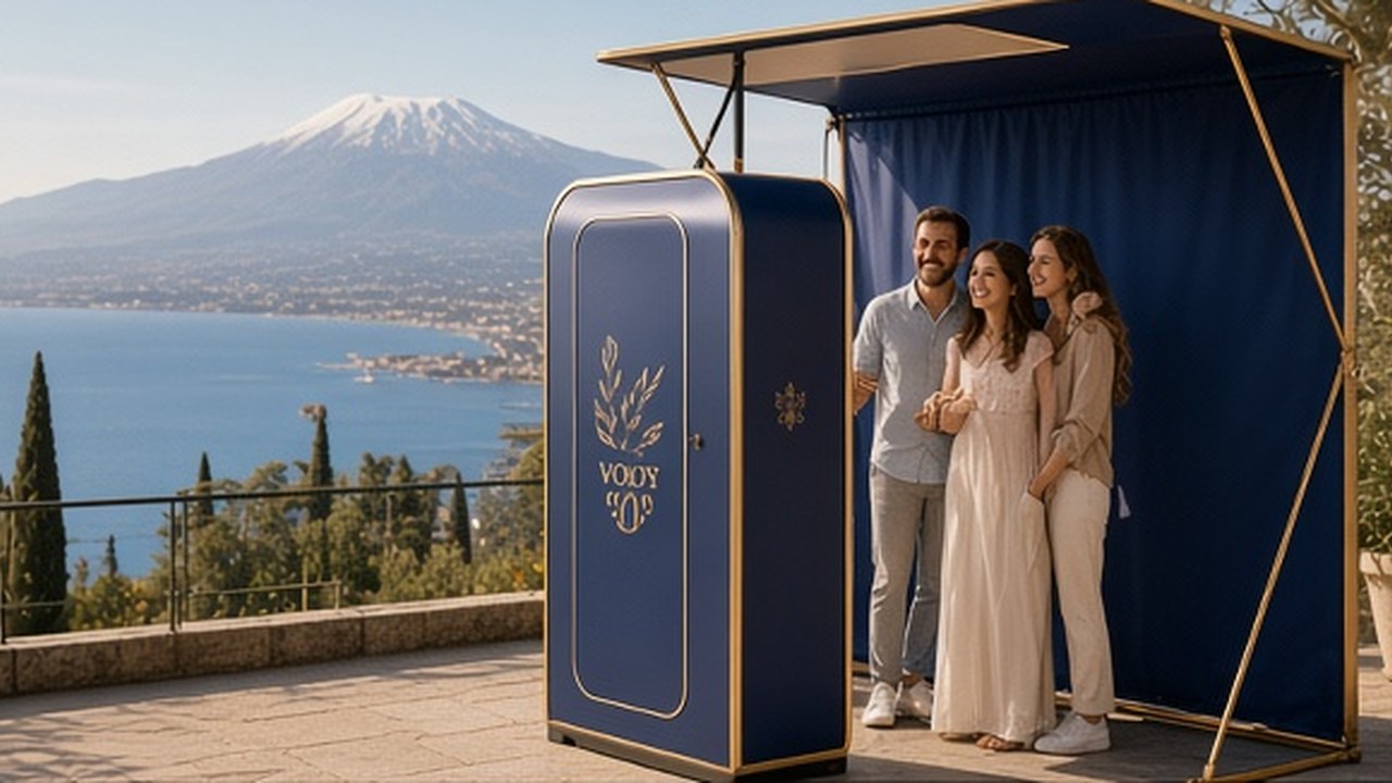 Photo Booth Μαγνησία – Επαγγελματικό Photo Booth — γραμμική εικονογράφηση
