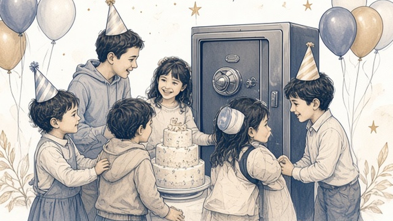 Photo Booth για παιδικά πάρτι — γραμμική εικονογράφηση