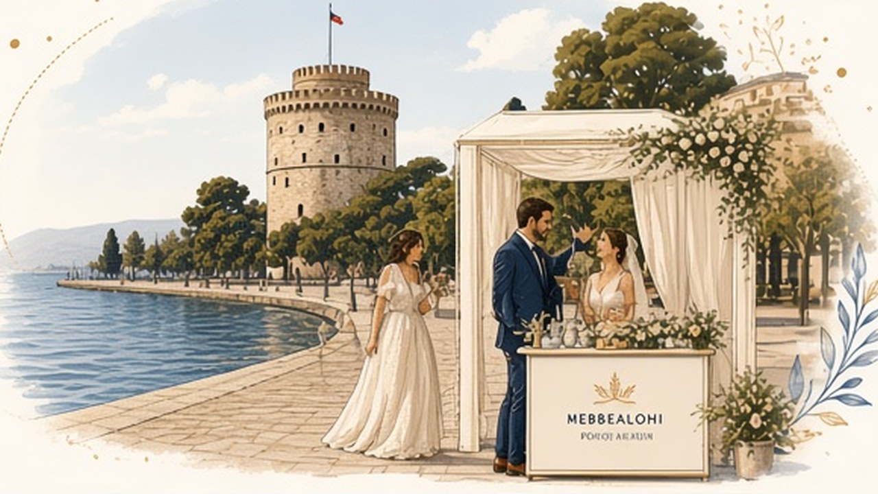 Photo booth Thessaloniki – weddings and events — line-art illustration